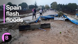 Valencia Floods Spain Hit by One of Worst Storms in a Century [upl. by Neelya]