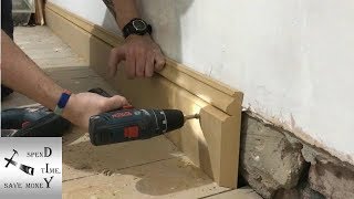 How to attach skirting boards baseboards to solid walls [upl. by Eeb985]