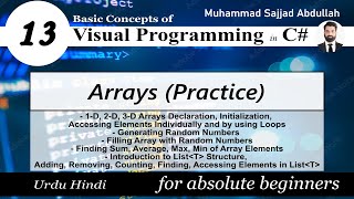 13 Arrays in C Practice  C Core8  Visual Programming [upl. by Giddings908]