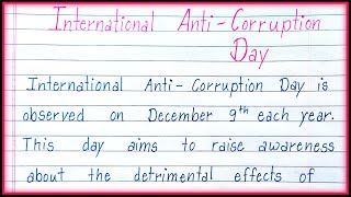 About International Anti Corruption Day in English International AntiCorruption Day [upl. by Griffiths]