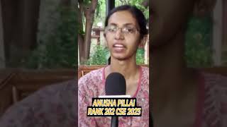 Anusha Pillais Honest Media Response  UPSC CSE Topper ias upscresults [upl. by Nraa731]