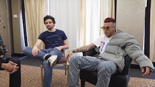 Sfera Ebbasta ascolta la sua stessa canzone durante un intervista [upl. by Azarria]