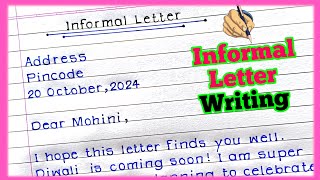 Informal Letter writing In English How to Write An Informal Letter Letter for invitation On Diwali [upl. by Dlorag]