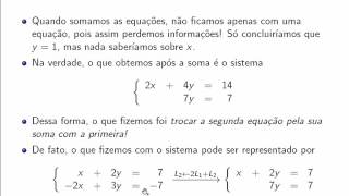 Sistemas Lineares Operações Elementares [upl. by Kcirrad280]