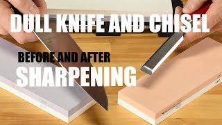 Sharpening a Knife and Chisel  Before and After [upl. by Rockefeller]