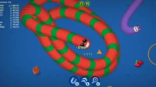 🐍Worms Zoneio ❤️001 Slither snake TOP 1 Best world Record snake Epic cacing WormsZoneio 2012 [upl. by Ilsel381]