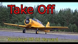 Noorduyn AT16 Harvard Texan Take Off and Landinghuge radial engine start [upl. by Everett]