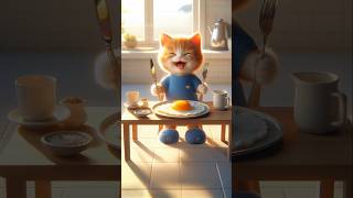 A Ginger Kitten’s Love for Fried Eggs🥚🥚🐈🐈😻kitten kittenshorts catanimation [upl. by Elram]