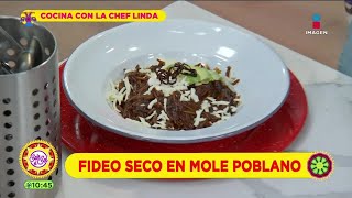 Aprende a preparar delicioso Fideo Seco con Mole Poblano  La Cocina  Sale el Sol [upl. by Kerwin]