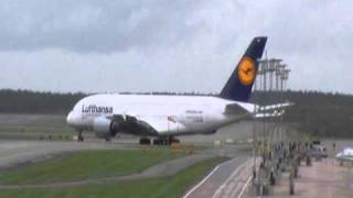 Lufthansa A380 Landing and Takeoff At Arlanda Airport [upl. by Naerb]