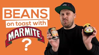 Trying Beans On Toast with MARMITE  British Recipe [upl. by Wynny]