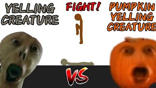 Yelling Creature vs Yelling Creature Pumpkin  Stickman Nodes 2 [upl. by Atteuqram]