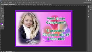 Come Creare un Invito di Compleanno con Photoshop da inviare tramite whatsapp [upl. by Werda]