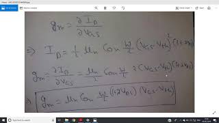 Derivation of MOSFET Trans conductance including Channel Length Modulation effect [upl. by Htrowslle]