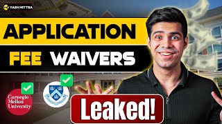 Free Application Fee Waivers for SpringFall 2025 Leaked Apply for FREE University List [upl. by Dadivitan]