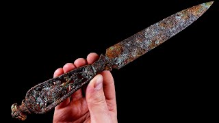 Very Beautiful and Rare Assassins Dagger  Restoration ASMR [upl. by Afihtan]