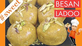 Ladoo Recipe 1  Besan Ladoo  By VahChef  VahRehVahcom [upl. by Ydassac]