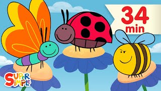 Butterfly Ladybug Bumblebee   More Kids Songs  Super Simple Songs [upl. by Daveda]