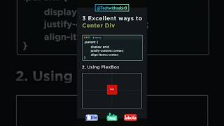 🔥Best 3 ways to make div centre 💻 css learnhtml5andcss3 webdevelopment viralshorts trenshort [upl. by Arianie892]