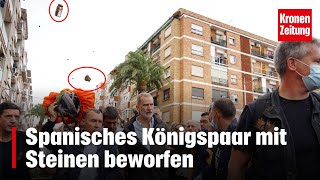 Spanisches Königspaar mit Steinen beworfen  kronetv NEWS [upl. by Mollee]