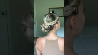 Easy Braided Updo for Beginners Medium amp Long Hairstyles  School Hair  Work Hair shortsfeed [upl. by Loferski]