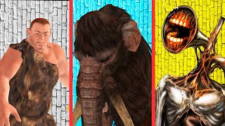 Cavemen caught Woolly Mammoth vs Siren Head Short animation film Versuslife ep18 [upl. by Lewendal268]