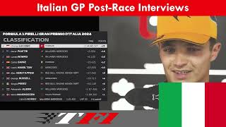 2024 Italian Grand Prix  Exclusive PostRace Interviews with the Drivers [upl. by Rucker]