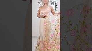 Perfect open pallu hackNet saree for wintersareedrapings sareewearing fashion [upl. by Riti]