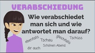 Deutsch lernen Verabschiedung und Antwort darauf Tschüss gleichfalls A1 A2 B1 B2 sprechen [upl. by Pages586]