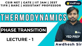 Phase Transition Thermodynamics Physics  CSIR NET  GATE  IIT JAM Lec1 VedPrep Physics Academy [upl. by Dagna]