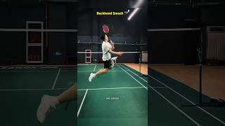 Backhand Smash Power 💪🏻 badminton backhand smash shorts [upl. by Ajoop95]