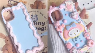 ASMR Making Cute DIY Phone Cases  Decoden Sanrio Cookies Phone Cases 🩵🩷✨✨ [upl. by Nerral832]