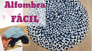 DIY Reciclar Prendas Viejas ALFOMBRA de TRAPILLO con camisetas o Remeras [upl. by Gentille]