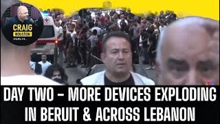 BREAKING Beruit Lebanon hit by second wave of tech explosions Walkie talkie radios no expolding [upl. by Eimat]