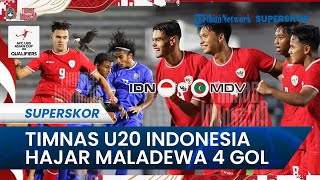 FULL TIME Timnas U20 Indonesia Vs Maladewa JENS RAVEN CS NGAMUK Garuda Muda Menang Telak 40 [upl. by Doxia]