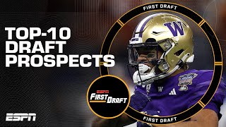 Mel Kiper Jrs Top10 draft prospects for the 2024 NFL Draft  First Draft 🏈 [upl. by Shevlo]