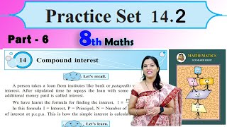 Practice Set 142  Compound interest  Chapter 14  8th Maths Part 6 [upl. by Eniamzaj]