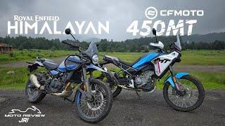 CFMOTO 450MT vs RE Himalayan 450  Prueba frente a frente [upl. by Ydnac695]