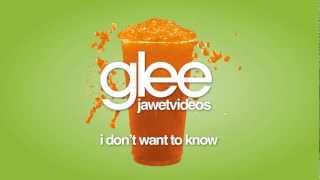 Glee Cast  I Dont Want To Know karaoke version [upl. by Hairom911]