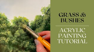 Easy BUSHES  Acrylic painting tutorial [upl. by Veron]