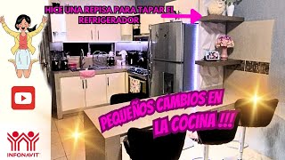 REMODELACIÓN SIN OBRAS EN LA COCINA PEQUEÑOS CAMBIOS EN CASA TIPO INFONAVIT REPISA PARA EL REFRI [upl. by Guglielmo]