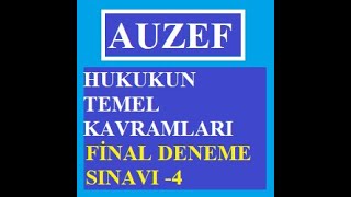 Hukukun Temel Kavramları Final Deneme Sınavı 4 [upl. by Bass]