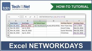 How to use the NETWORKDAYS function in Excel [upl. by Saree]