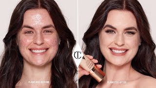 How To Cover Up Acne Using Airbrush Flawless Foundation  Charlotte Tilbury [upl. by Klecka729]