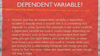 Independent  Dependent Variables [upl. by Selina]