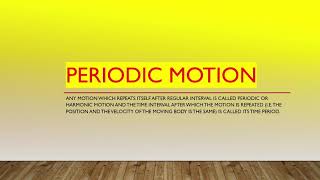 Simple Harmonic Motion Periodic Motion Simple Pendulum [upl. by Vergne]