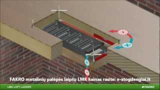 Metaliniai laiptai į palėpę FAKRO LMK kaip veikia montavimas  eStogdengiailt [upl. by Au798]