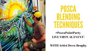 Posca Paint Party with Drew Brophy  Blending Techniques [upl. by Ameg]