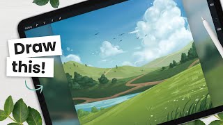 How To Draw Painterly Landscapes • Only 1 Brush [upl. by Anela605]