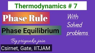 Phase Equilibrium  Phase Rule with related problems from csirnet exam [upl. by Onairelav]